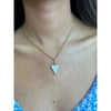Virtue Mosaic Heart 16" Paperclip Necklace  - White