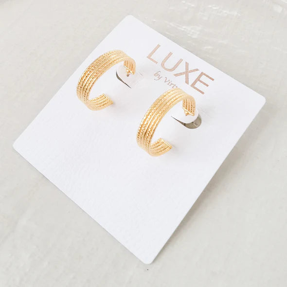 Virtue LUXE Gold Studded Greek Hoop - The Iris