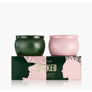 VOLUSPA "Pink Goes Good with Green" Mini Tin Candle Duo