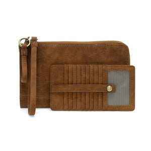 Karina Convertible Faux Suede Wristlet & Wallet - Walnut