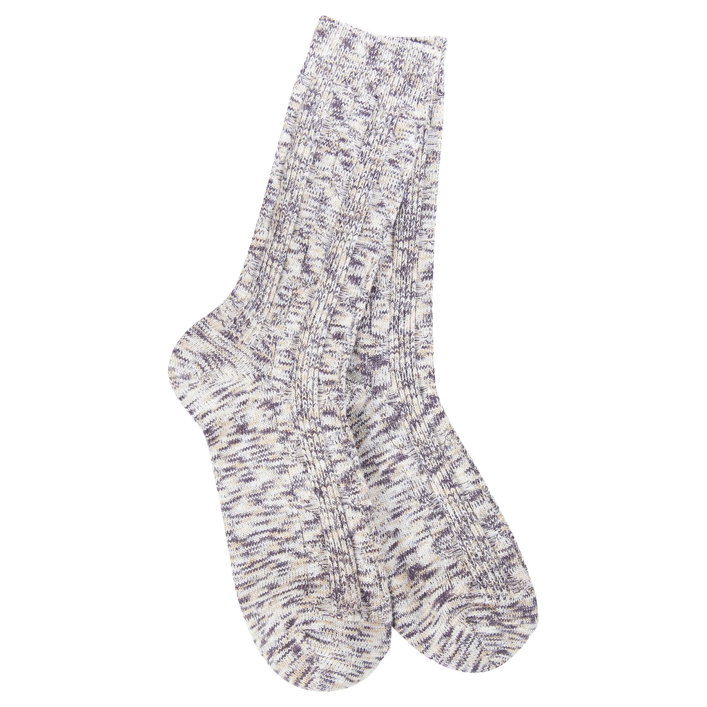 Weekend Light Weight Cable Crew Sock - Cookie Dough Multi