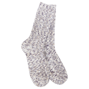 Weekend Light Weight Cable Crew Sock - Cookie Dough Multi