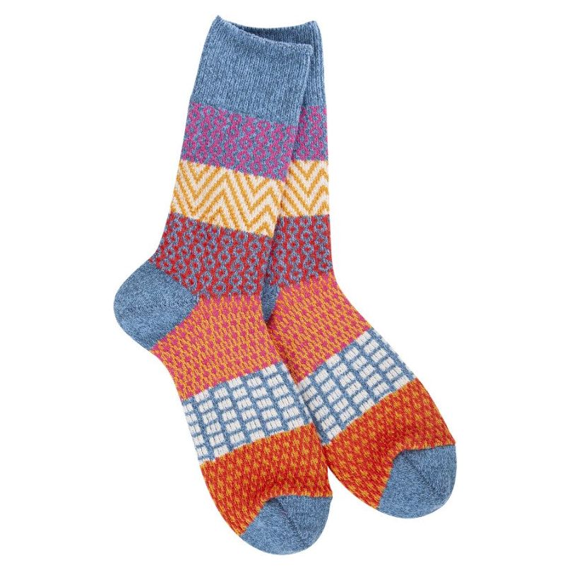Weekend Gallery Crew Socks - Denim Multi