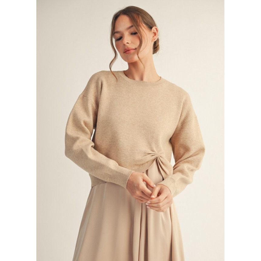 Wellington Long Sleeved Texture Sweater - Champagne