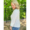 Wendy Waffle Knit Top with Henley Neckline - Off White