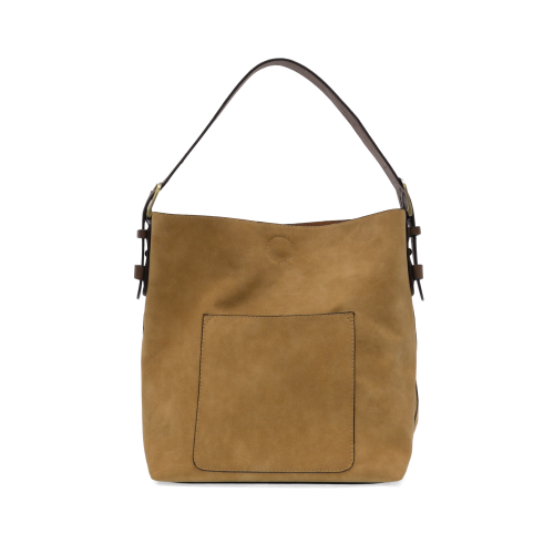 Roanoke Hobo Faux Suede Handbag - Wheat/Coffee