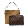 Roanoke Hobo Faux Suede Handbag - Wheat/Coffee