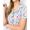 Whimsical Wonders Short Sleeve Button Up Sleep Shirt - White/Multi