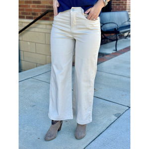 Belinda High Waisted Wide Leg Pants - Sand