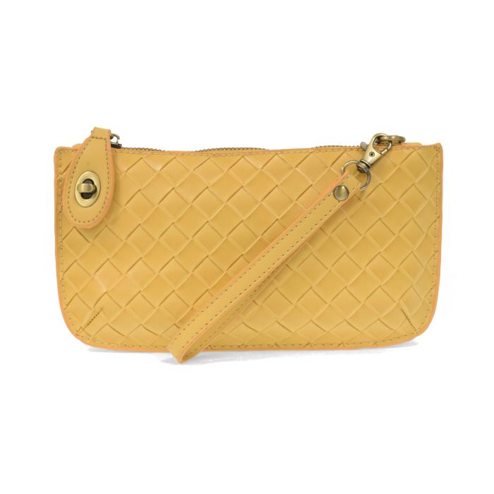 Joy Wide Woven Crossbody Wristlet - Yellow