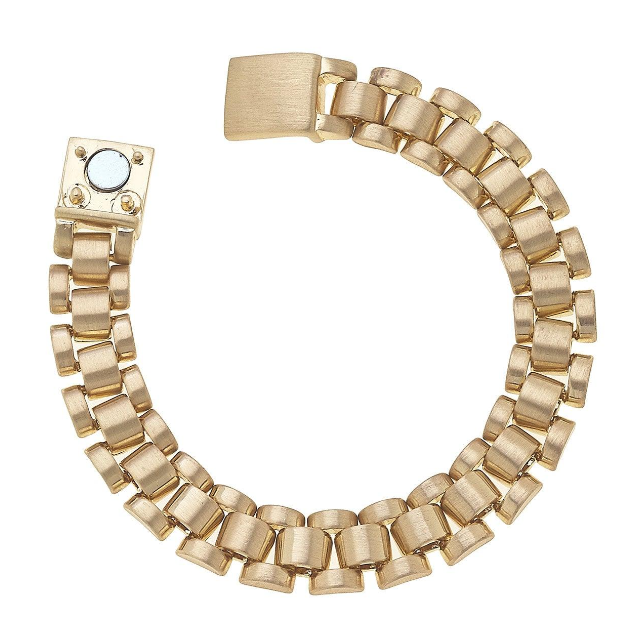 Winifred Watchband Magnet Bracelet - Satin Gold
