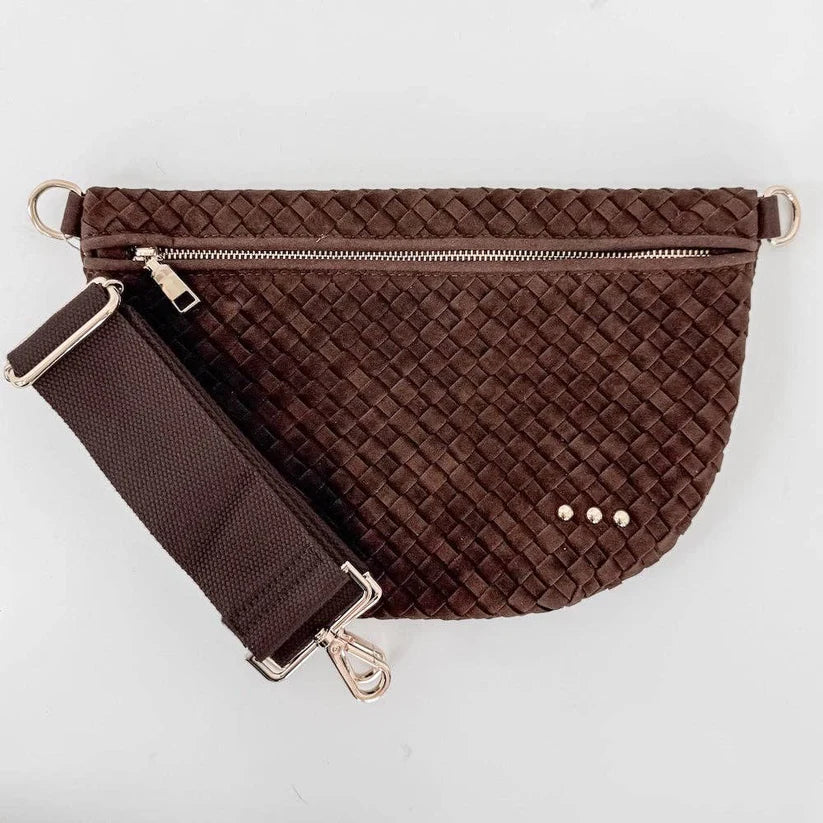 Westlyn Woven Bum Bag - Suede Chocolate