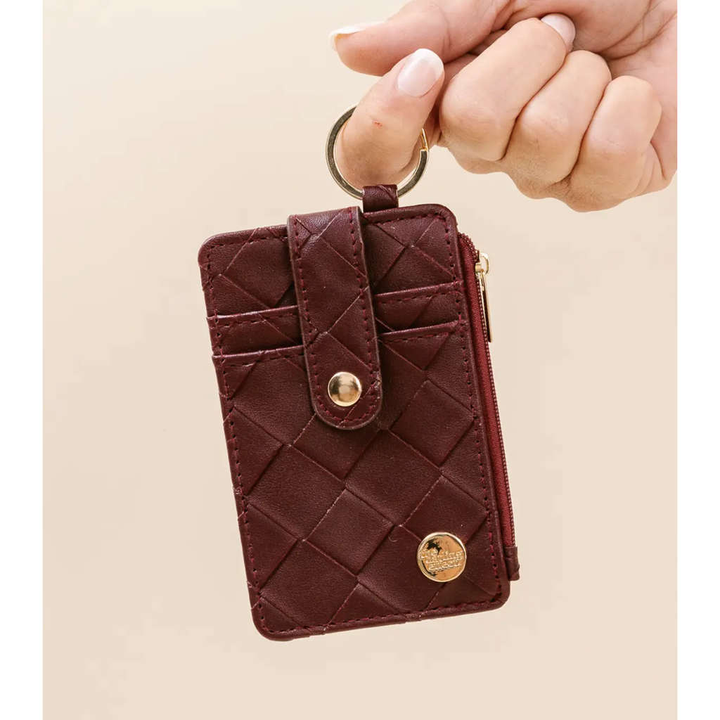 Woven Keychain Wallet - Plum