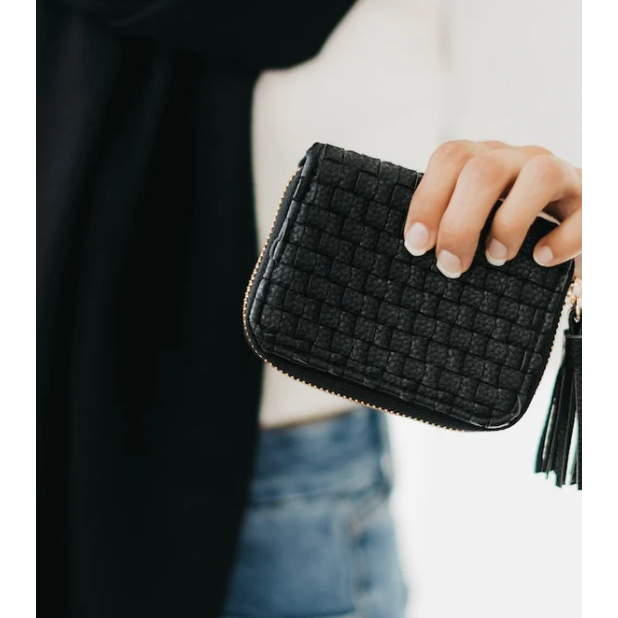 Wynona Woven Wallet - Black