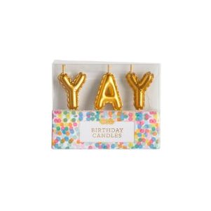 Yay Birthday Candle - Gold Foil