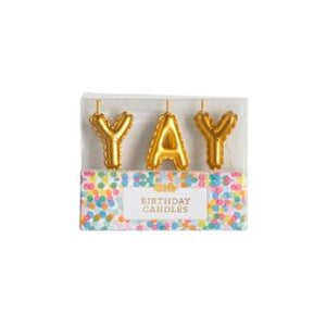 Yay Birthday Candle - Gold Foil