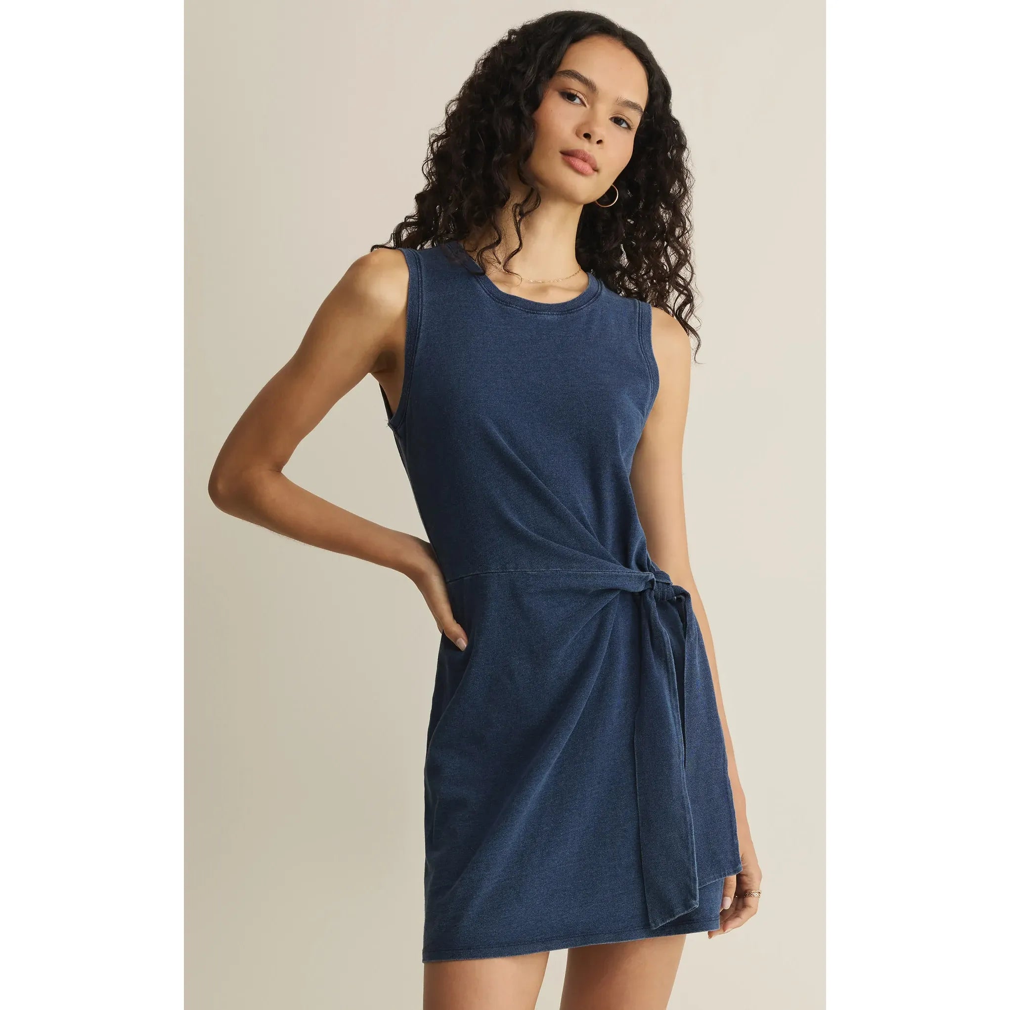 Z SUPPLY Women's Mattie Jersey Denim Mini Dress, Indigo