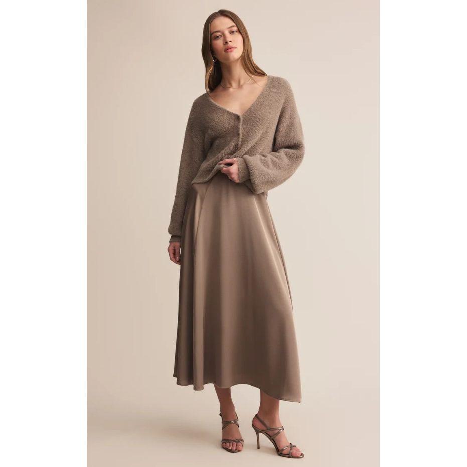 Z Supply Northpointe Satin Midi Skirt - Moonlight