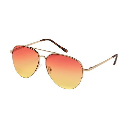 Weekend Sunglasses - Gold/Red to Yellow Lens