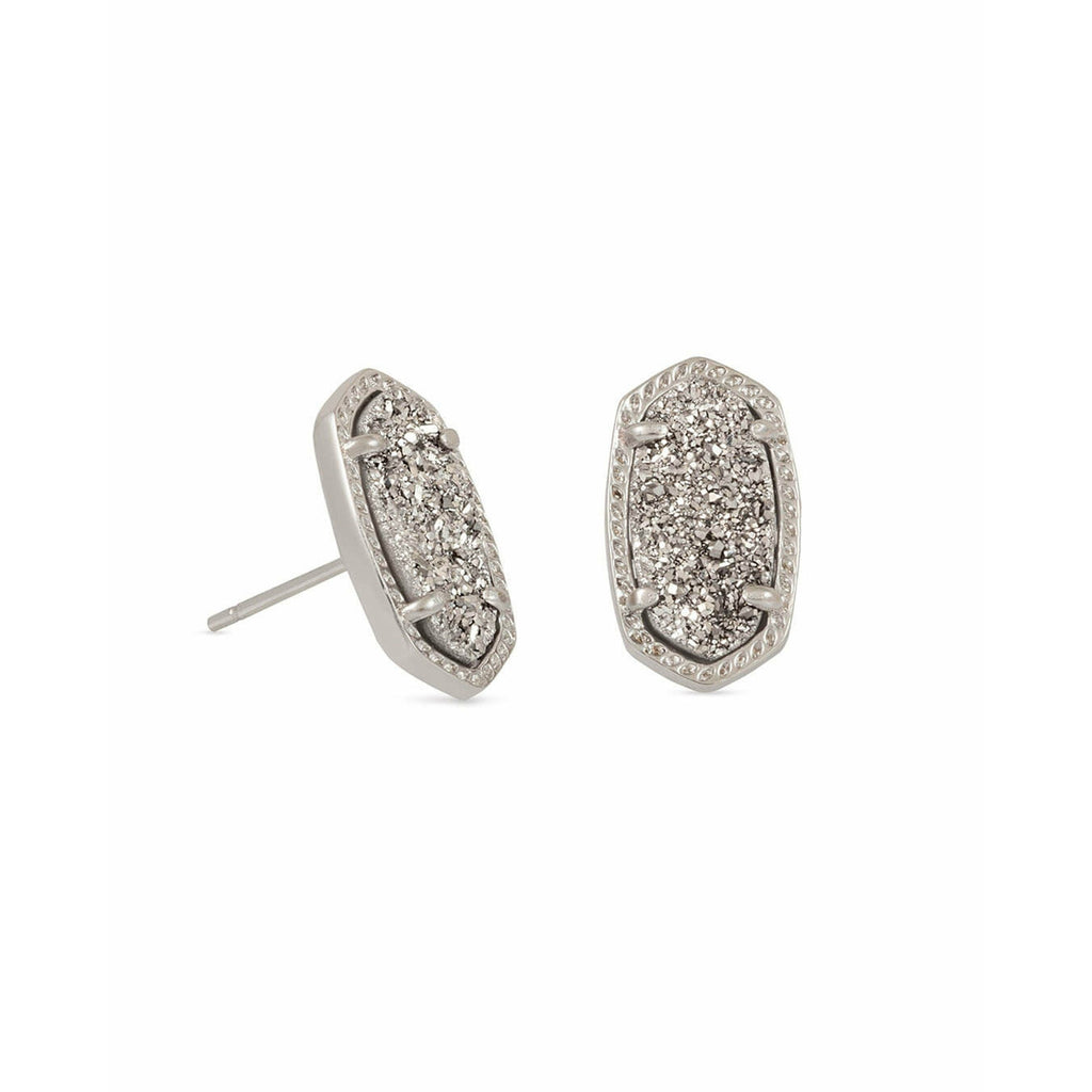 KENDRA SCOTT ELLIE EARRING RHODIUM PLATINUM DRUSY