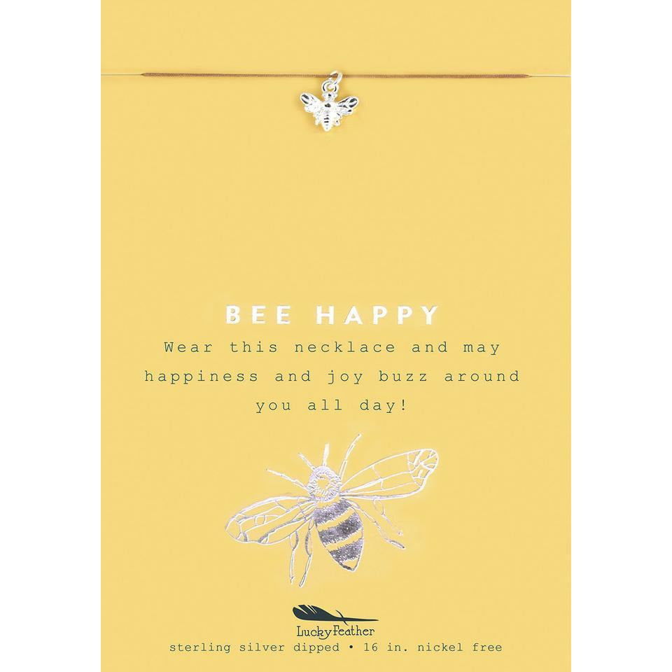 New Moon Silver Necklace - BE HAPPY/BEE