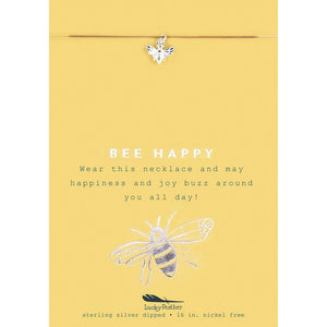 New Moon Silver Necklace - BE HAPPY/BEE
