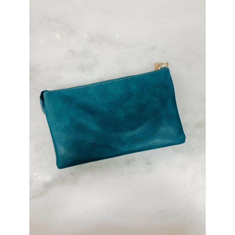 Riley Dark Teal Crossbody Wristlet