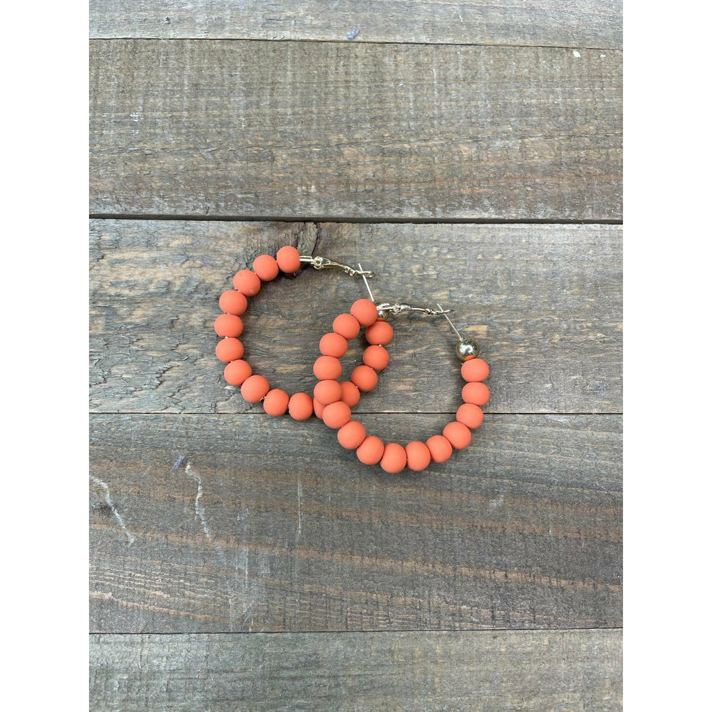 40mm Clay Ball Hoops - Orange