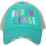 Beach Please (Multicolored) Trucker Hat - Teal