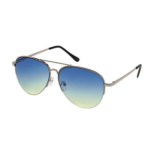 Weekend Sunglasses - Silver/Blue to Green Lens