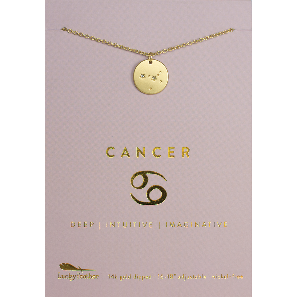 Zodiac Necklace - Gold - CANCER (Jun 21 - Jul 22)