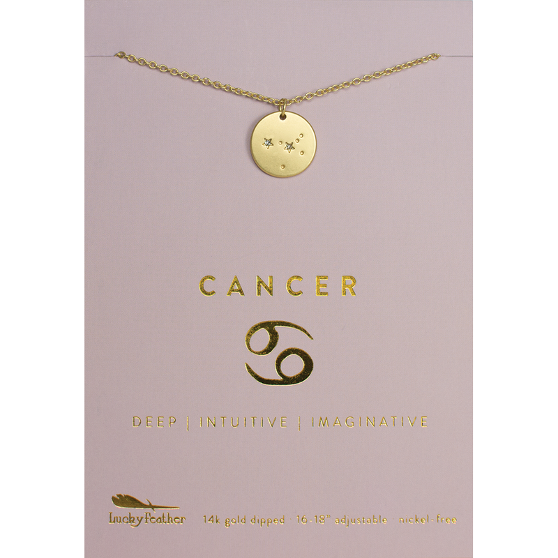 Zodiac Necklace - Gold - CANCER (Jun 21 - Jul 22)