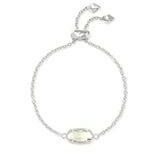 KENDRA SCOTT ELAINA DELICATE CHAIN BRACELET RHODIUM DICHROIC GLASS
