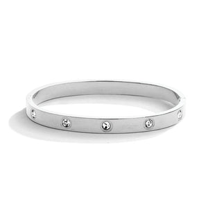 Sparkle Hinged Bracelet- Silver