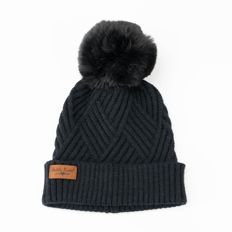 Super Poof Pom Hat - Black