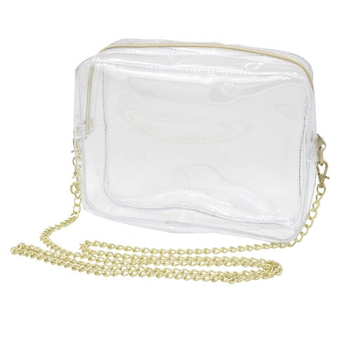 Camera Crossbody - Clear with Gold Hardware