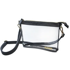 Clear Small Crossbody - Black and Gold Accents