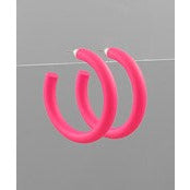 Color Coated Hoops - Hot Pink