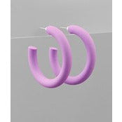 Color Coated Hoop Earrings - Lavender