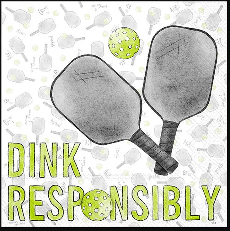 Dink Responsibly Pickleball Cocktail Napkin