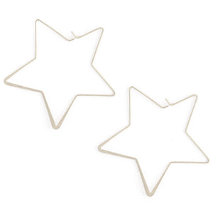 Delicate Star Hoops- Silver