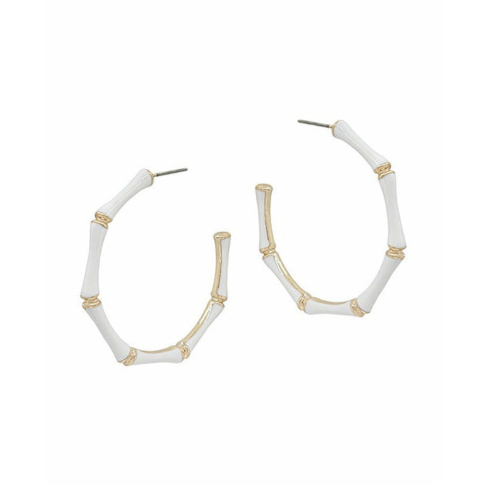 Bamboo Colored Metal Hoop - White