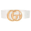 Designer Inspired Faux Leather Belt - Clear with Gold Buckle