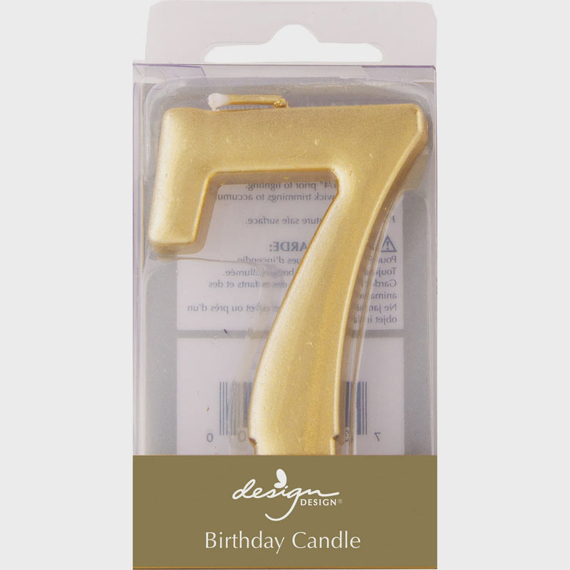 Gold Metallic Number Candle -7