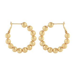 Worn Gold Hoop Earrings - 1.25"