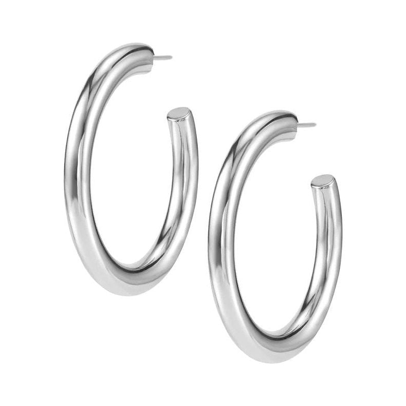 Natalie Wood Just Dance Large Hoop Earrings - Silver