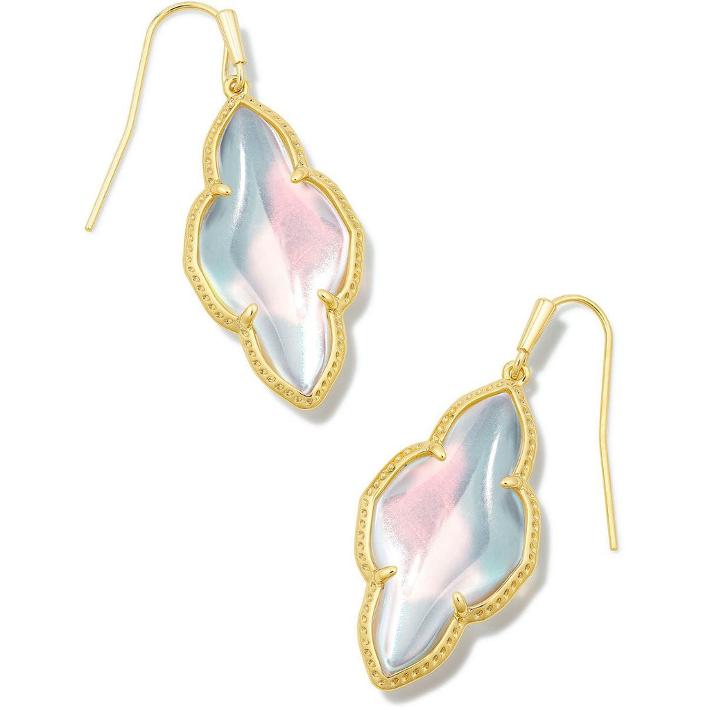 KENDRA SCOTT ABBIE DROP EARRINGS GOLD DICHROIC GLASS