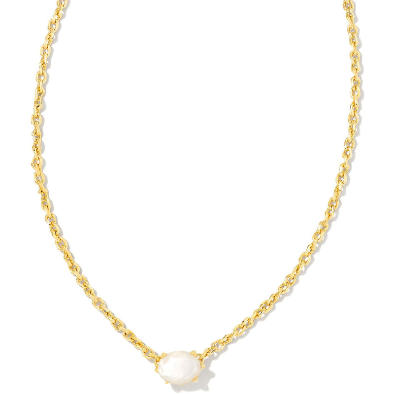 KENDRA SCOTT CAILIN CRYSTAL PENDANT NECKLACE GOLD IVORY MOTHER OF PEARL