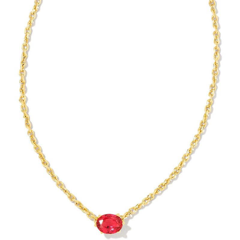 KENDRA SCOTT CAILIN CRYSTAL PENDANT NECKLACE GOLD RED CRYSTAL