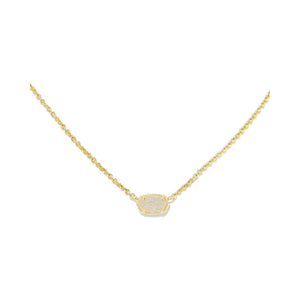 KENDRA SCOTT EMILIE SHORT PENDANT NECKLACE GOLD IRIDESCENT DRUSY